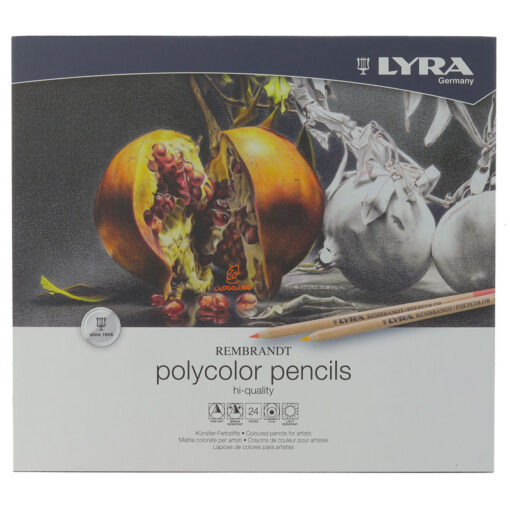 مداد رنگی 24 رنگ جعبه فلزی مدل Polycolor Pencils لیرا Lyra